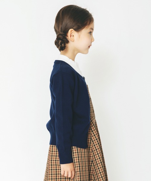 BRANSHES(ブランシェス)の「シンプルカーディガン(ニット/セーター・キッズ・レッド/ネイビー/アイボリー・M/L/S/XL)」の5枚目の写真