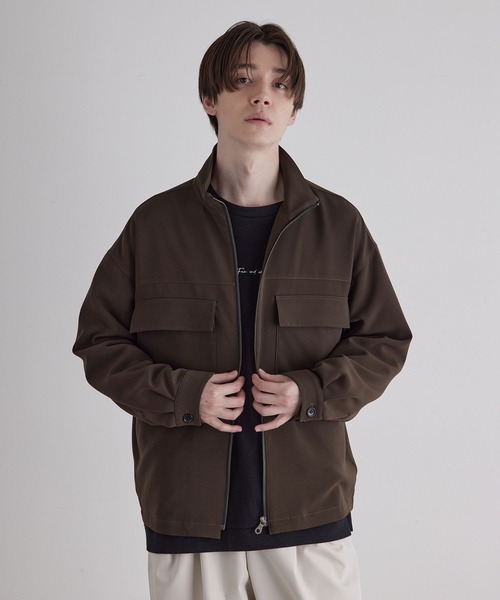 JUNRED(ジュンレッド)の「スタンドカラービッグCPOブルゾン(ブルゾン・メンズ・ブラック/カーキ・S/M/L)」の1枚目の写真