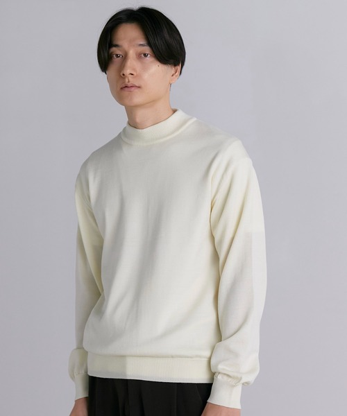 UNITED TOKYO(ユナイテッドトウキョウ)の「TONIC ウール モックネック(ニット/セーター・メンズ・ブラック/オフホワイト・1/2/3)」の1枚目の写真