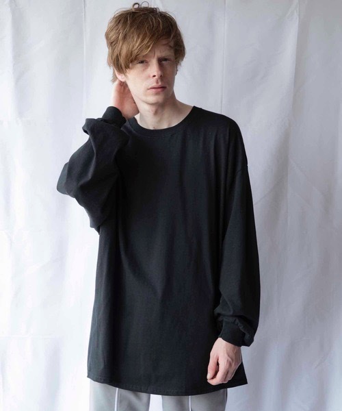 EMMA NOVEMBER　（エマノーヴェンバー）の「ビッグシルエット オーバーサイズ ロングTシャツ（Tシャツ/カットソー・メンズ・ホワイト/グレー/ブラック/ダークブラウン/ネイビー・1/2/3）」の9枚目の写真