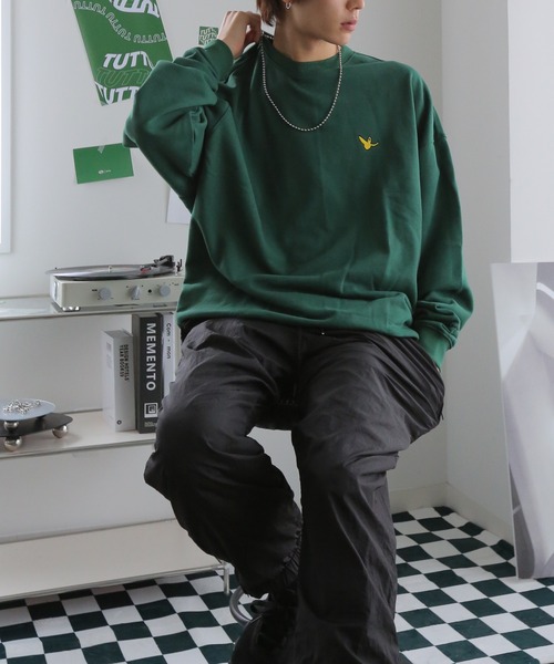 Mark Gonzales（マーク・ゴンザレス）の「Mark Gonzales/マークゴンザレス 別注 ビッグシルエット プリント 刺繍 裏毛 長袖 スウェット トレーナー　オーバーサイズ（スウェット・メンズ・ホワイト/ブラック/ダークグリーン/グレー/ブルー/ホワイト系その他/ブラック系その他/グレー系その他/グリーン系その他/ブルー系その他/ホワイト系その他2/ホワイト系その他3/ホワイト系その他4/ホワイト系その他5/ブラック系その他2/ブラック系その他3/ブラック系その他4/ブラック系その他5/グレー系その他2/グレー系その他3/グリーン系その他2/グリーン系その他3/グリーン系その他4/ブルー系その他2・M/L）」の21枚目の写真