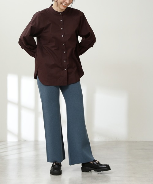 N.(N. Natural Beauty Basic)(エヌエヌナチュラルビューティーベーシック)の「◆ダブルジャガードニットパンツ(その他パンツ・レディース・ブラック系その他/ブルー/レッド・MEDIUM)」の3枚目の写真