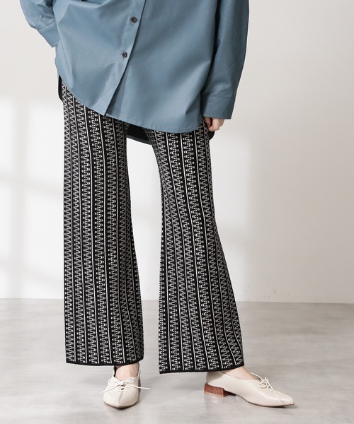 N.(N. Natural Beauty Basic)(エヌエヌナチュラルビューティーベーシック)の「◆ダブルジャガードニットパンツ(その他パンツ・レディース・ブラック系その他/ブルー/レッド・MEDIUM)」の16枚目の写真