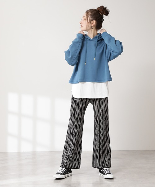 N.(N. Natural Beauty Basic)(エヌエヌナチュラルビューティーベーシック)の「◆ダブルジャガードニットパンツ(その他パンツ・レディース・ブラック系その他/ブルー/レッド・MEDIUM)」の12枚目の写真