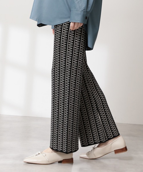 N.(N. Natural Beauty Basic)(エヌエヌナチュラルビューティーベーシック)の「◆ダブルジャガードニットパンツ(その他パンツ・レディース・ブラック系その他/ブルー/レッド・MEDIUM)」の13枚目の写真