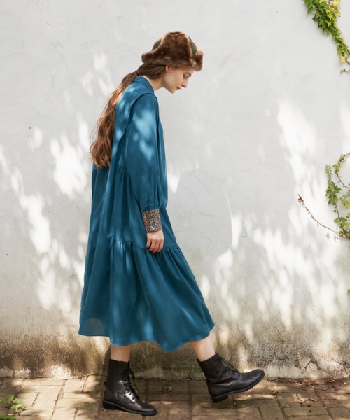idem(イデム)の「side frill shirt onepiece/サイドフリルシャツワンピース(ワンピース・レディース・グリーン/マスタード・FREE)」の14枚目の写真