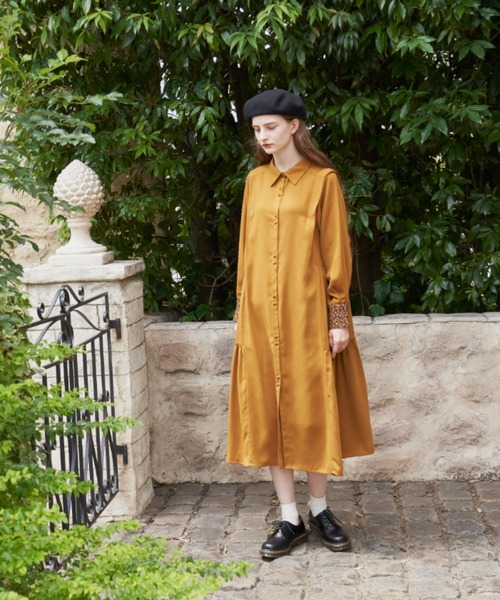 idem(イデム)の「side frill shirt onepiece/サイドフリルシャツワンピース(ワンピース・レディース・グリーン/マスタード・FREE)」の21枚目の写真