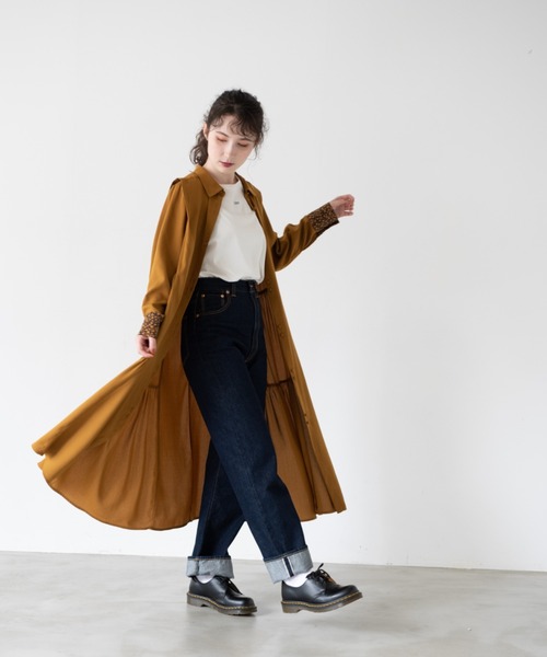 idem(イデム)の「side frill shirt onepiece/サイドフリルシャツワンピース(ワンピース・レディース・グリーン/マスタード・FREE)」の22枚目の写真