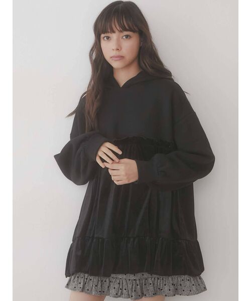 merry jenny（メリージェニー）の「ピンドットタックフリルミニスカート（スカート・レディース・ブラウン/グレー・FREE）」の18枚目の写真