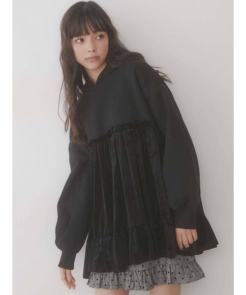 merry jenny（メリージェニー）の「ピンドットタックフリルミニスカート（スカート・レディース・ブラウン/グレー・FREE）」の20枚目の写真