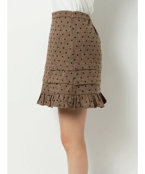 merry jenny（メリージェニー）の「ピンドットタックフリルミニスカート（スカート・レディース・ブラウン/グレー・FREE）」の11枚目の写真