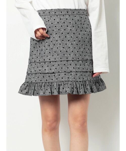 merry jenny（メリージェニー）の「ピンドットタックフリルミニスカート（スカート・レディース・ブラウン/グレー・FREE）」の12枚目の写真