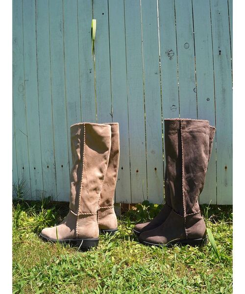 To the sea(トゥーザシー)の「ステッチデザイン2WAYブーツ(ブーツ・レディース・ベージュ/ブラウン・SMALL/MEDIUM/LARGE)」の12枚目の写真