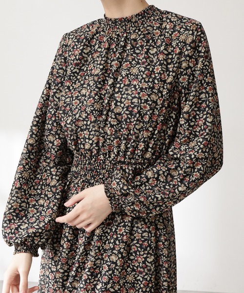 N.(N. Natural Beauty Basic)(エヌエヌナチュラルビューティーベーシック)の「【S Size Line】◆ダークフローラル長袖ワンピース(ワンピース・レディース・ブラック系その他/ブルー系その他/レッド系その他・SMALL/MEDIUM)」の8枚目の写真