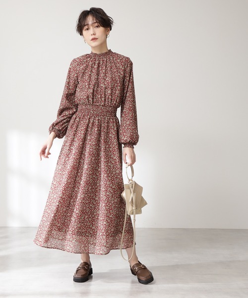 N.(N. Natural Beauty Basic)(エヌエヌナチュラルビューティーベーシック)の「【S Size Line】◆ダークフローラル長袖ワンピース(ワンピース・レディース・ブラック系その他/ブルー系その他/レッド系その他・SMALL/MEDIUM)」の14枚目の写真