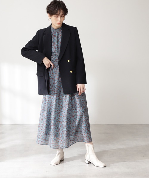 N.(N. Natural Beauty Basic)(エヌエヌナチュラルビューティーベーシック)の「【S Size Line】◆ダークフローラル長袖ワンピース(ワンピース・レディース・ブラック系その他/ブルー系その他/レッド系その他・SMALL/MEDIUM)」の4枚目の写真