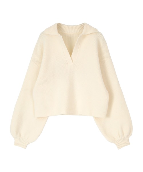 UR'S（ユアーズ）の「もちもちスキッパーニット（ニット/セーター・レディース・アイボリー/モカ/ブラック・M）」の2枚目の写真