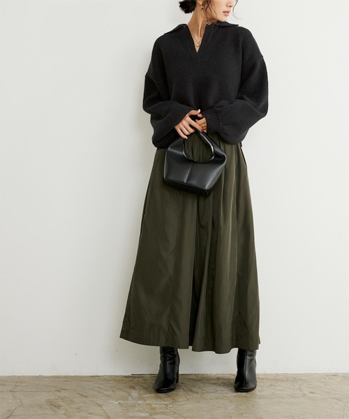 UR'S（ユアーズ）の「もちもちスキッパーニット（ニット/セーター・レディース・アイボリー/モカ/ブラック・M）」の17枚目の写真