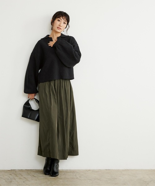 UR'S（ユアーズ）の「もちもちスキッパーニット（ニット/セーター・レディース・アイボリー/モカ/ブラック・M）」の4枚目の写真