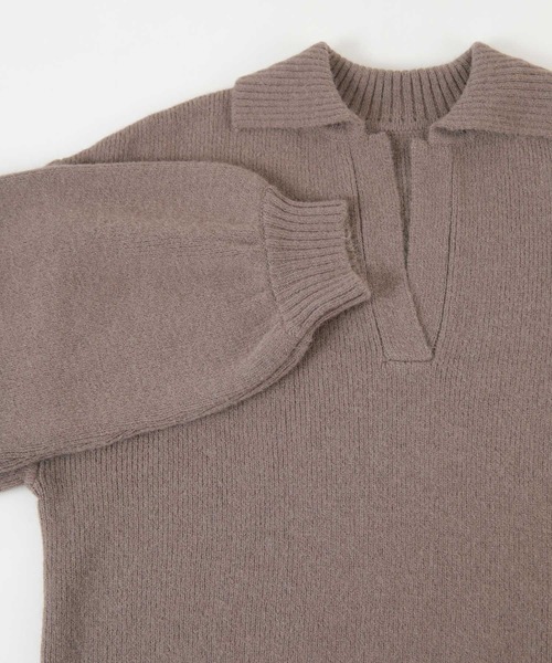 UR'S（ユアーズ）の「もちもちスキッパーニット（ニット/セーター・レディース・アイボリー/モカ/ブラック・M）」の9枚目の写真