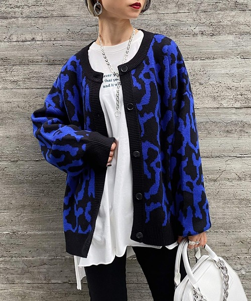 PAGEBOY（ページボーイ）の「アニマルクルーカーデ（ニット/セーター・レディース・ブラック系その他/ブルー系その他/ブラック系その他2/ブルー系その他2・FREE）」の4枚目の写真