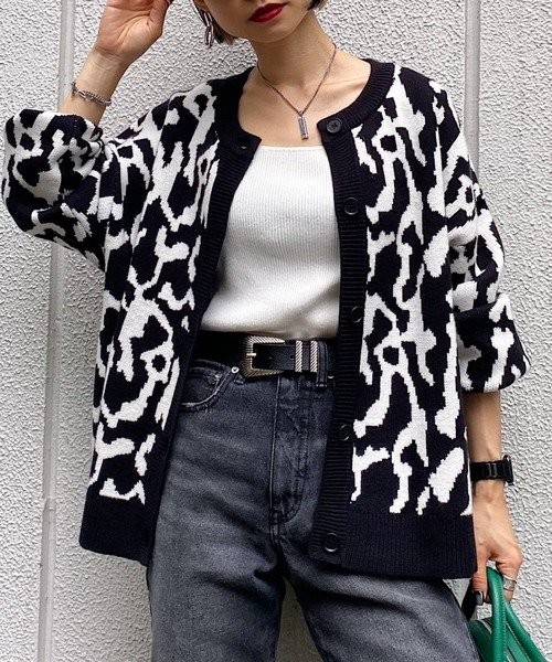 PAGEBOY（ページボーイ）の「アニマルクルーカーデ（ニット/セーター・レディース・ブラック系その他/ブルー系その他/ブラック系その他2/ブルー系その他2・FREE）」の5枚目の写真