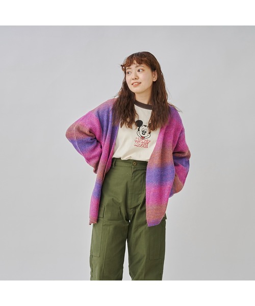CPCM(シーピーシーエム)の「WEB限定/片畦編みグラデーションニットカーデ(カーディガン/ボレロ・レディース・サックスブルー/パープル・FREE)」の11枚目の写真