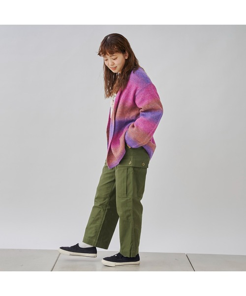 CPCM(シーピーシーエム)の「WEB限定/片畦編みグラデーションニットカーデ(カーディガン/ボレロ・レディース・サックスブルー/パープル・FREE)」の12枚目の写真