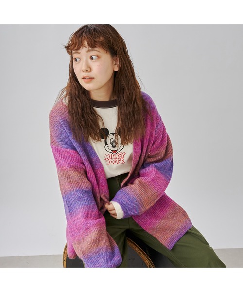 CPCM(シーピーシーエム)の「WEB限定/片畦編みグラデーションニットカーデ(カーディガン/ボレロ・レディース・サックスブルー/パープル・FREE)」の16枚目の写真