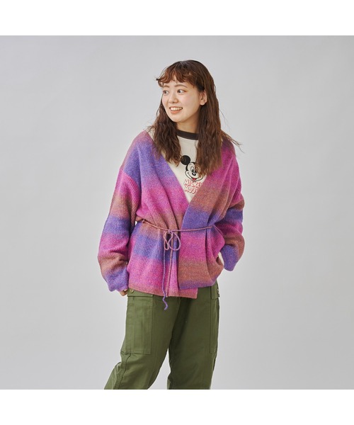 CPCM(シーピーシーエム)の「WEB限定/片畦編みグラデーションニットカーデ(カーディガン/ボレロ・レディース・サックスブルー/パープル・FREE)」の19枚目の写真