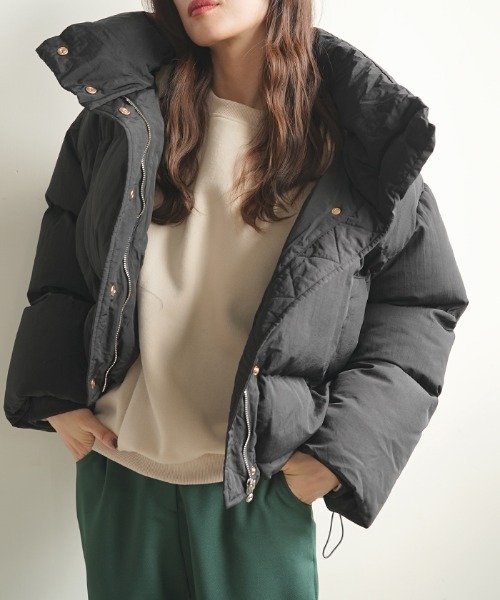 Futier land（フューティアランド）の「ショート丈ダウンジャケット（ダウンジャケット/コート・レディース・ブラック/グリーン・FREE）」の3枚目の写真