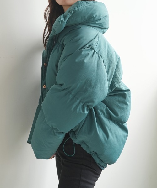 Futier land（フューティアランド）の「ショート丈ダウンジャケット（ダウンジャケット/コート・レディース・ブラック/グリーン・FREE）」の21枚目の写真