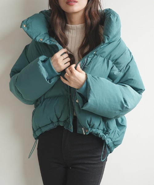 Futier land（フューティアランド）の「ショート丈ダウンジャケット（ダウンジャケット/コート・レディース・ブラック/グリーン・FREE）」の4枚目の写真