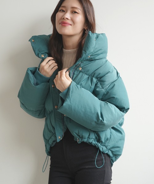 Futier land（フューティアランド）の「ショート丈ダウンジャケット（ダウンジャケット/コート・レディース・ブラック/グリーン・FREE）」の14枚目の写真