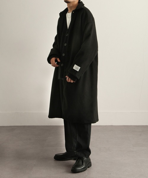 ZIP FIVE（ジップファイブ）の「【ZIP FIVE】ウールライクステンカラーコート/バルカラーコート（ステンカラーコート・メンズ・ブラック/ネイビー/カーキ/グレイッシュベージュ/チャコール・MEDIUM/LARGE）」の6枚目の写真