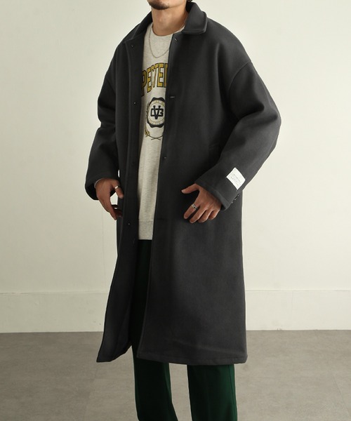 ZIP FIVE（ジップファイブ）の「【ZIP FIVE】ウールライクステンカラーコート/バルカラーコート（ステンカラーコート・メンズ・ブラック/ネイビー/カーキ/グレイッシュベージュ/チャコール・MEDIUM/LARGE）」の9枚目の写真