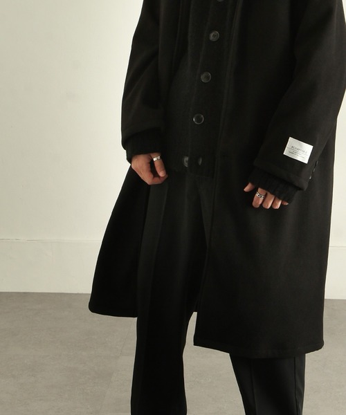 ZIP FIVE（ジップファイブ）の「【ZIP FIVE】ウールライクステンカラーコート/バルカラーコート（ステンカラーコート・メンズ・ブラック/ネイビー/カーキ/グレイッシュベージュ/チャコール・MEDIUM/LARGE）」の7枚目の写真