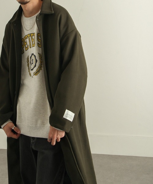 ZIP FIVE（ジップファイブ）の「【ZIP FIVE】ウールライクステンカラーコート/バルカラーコート（ステンカラーコート・メンズ・ブラック/ネイビー/カーキ/グレイッシュベージュ/チャコール・MEDIUM/LARGE）」の14枚目の写真