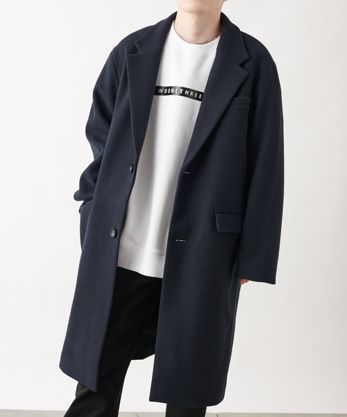 COLONY 2139(コロニートゥーワンスリーナイン)の「テックウールシングルチェスターコート(チェスターコート・メンズ・ブラック/ネイビー・MEDIUM/LARGE/X-LARGE)」の12枚目の写真