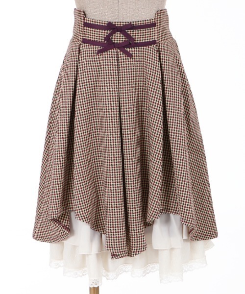 axes femme POETIQUE（アクシーズファムポエティック）の「イレヘムプチリボンＳＫ（スカート・レディース・ブラック/ワイン/ブラウン・MEDIUM）」の6枚目の写真