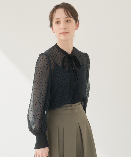 ANAYI(アナイ)の「スターフロッキーリボンタイ ブラウス(シャツ/ブラウス・レディース・ネイビー・38)」の21枚目の写真