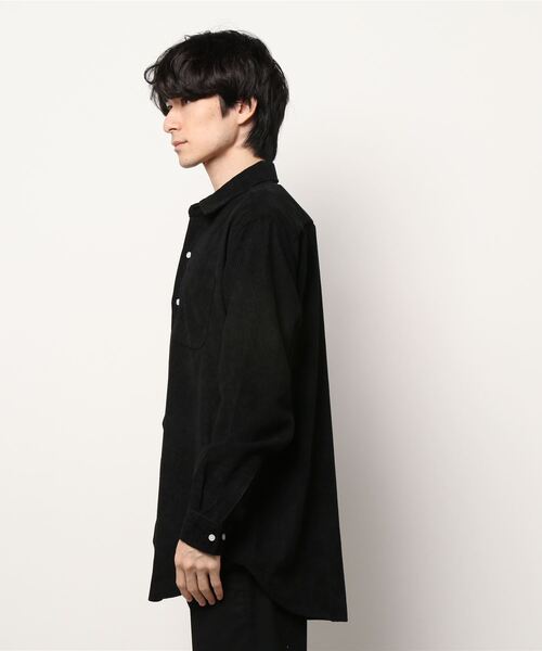 natto（ナット）の「【ユニセックスアイテム】corduroy shirt / コーデュロイシャツ（シャツ/ブラウス・メンズ・ブラック/オリーブ・FREE）」の4枚目の写真