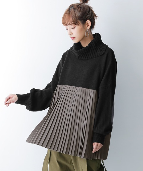 n'OrLABEL（ノアールレーベル）の「『プリーツドッキングニット