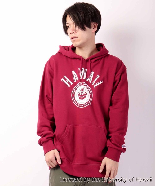 HAWAII ハワイ大学 プリント裏毛スウェットパーカー