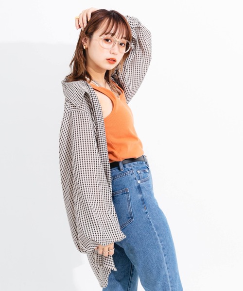 nemne store(ネンネストア)の「カラーリブタンクトップ(タンクトップ・レディース・オレンジ/グリーン/アイボリー・フリー)」の6枚目の写真