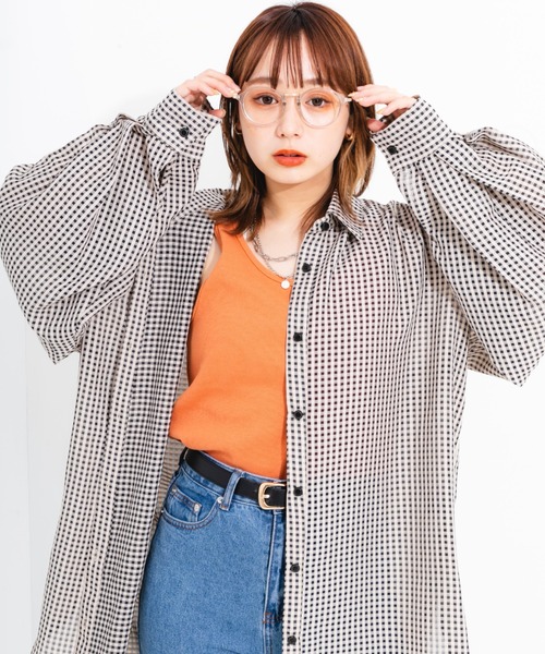 nemne store(ネンネストア)の「カラーリブタンクトップ(タンクトップ・レディース・オレンジ/グリーン/アイボリー・フリー)」の7枚目の写真