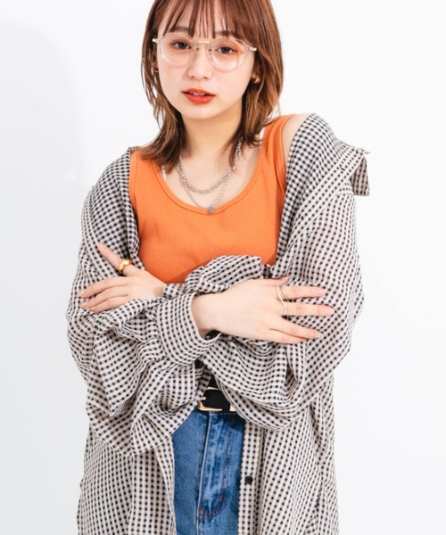 nemne store(ネンネストア)の「カラーリブタンクトップ(タンクトップ・レディース・オレンジ/グリーン/アイボリー・フリー)」の13枚目の写真