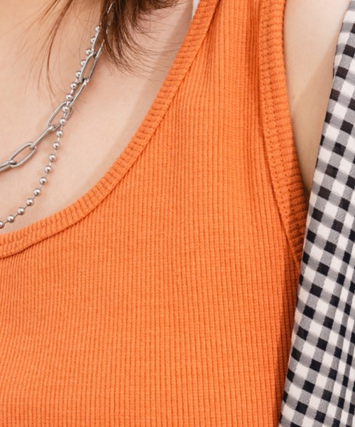 nemne store(ネンネストア)の「カラーリブタンクトップ(タンクトップ・レディース・オレンジ/グリーン/アイボリー・フリー)」の14枚目の写真