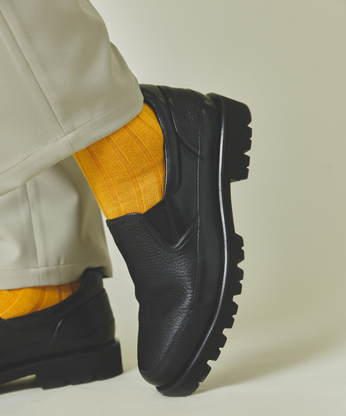 alfredoBANNISTER（アルフレッドバニスター）の「軽量 タンクソール レザースリッポン（スニーカー・メンズ・ブラック/ネイビー・44/40/39/41/42/43）」の9枚目の写真