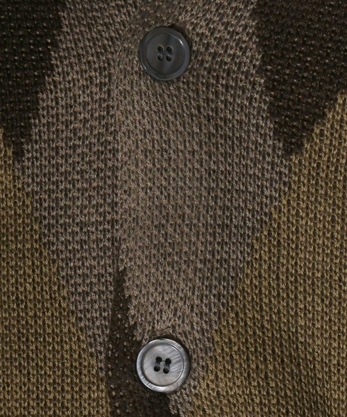 ANPAS（アンパス）の「Total Pattern Jacquard Knit Cardigan/総柄 ジャガード ルーズニットカーディガン（カーディガン/ボレロ・メンズ・ベージュ/アイボリー・M/L）」の5枚目の写真